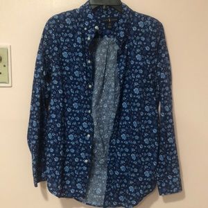 RALPH LAUREN boys blue floral button down